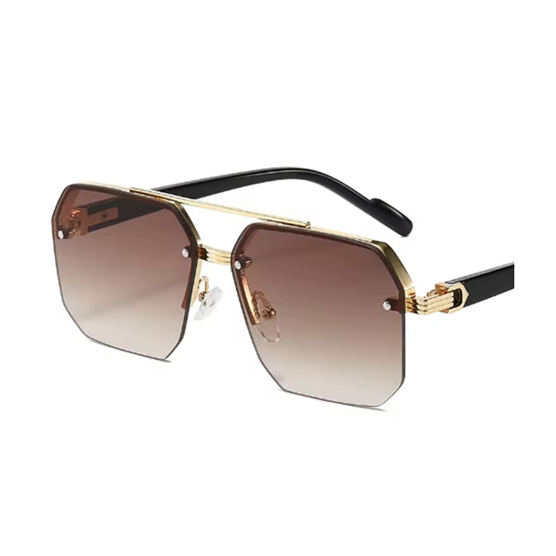 Gradient Square Sonnenbrille aus Metall ohne Rand für Herren